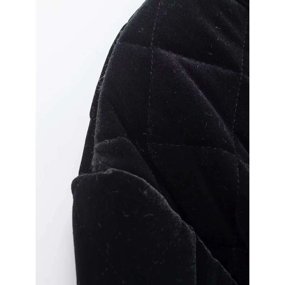 European And American Style 2025 Winter New Products Women's Clothing Veet Round Neck Long Sleeve Cotton Jacket