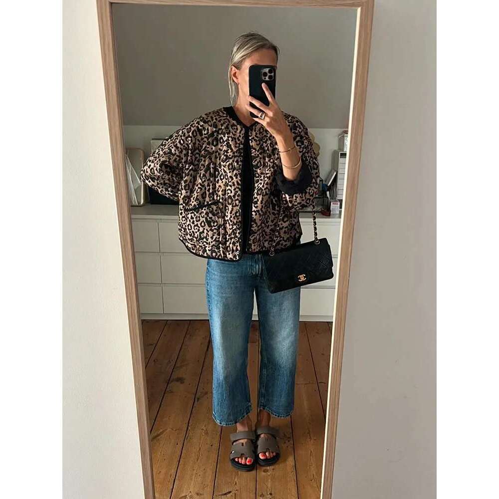SIYANG Winter Coat Female Leopard Print Quilted Woman Vintage Long Sleeve Padded Jacket Short Coats Autumn Parkas Outerwe