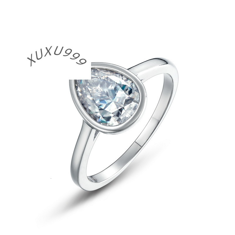 Kacy Custom Wholesale Moissanite Pear Shaped Eternity Ring Women Jewelry Promise 925 Sterling Silver Engagement Wedding Ring