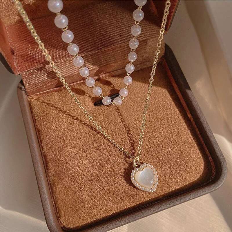 Zinc alloy opshineqo heart necklace