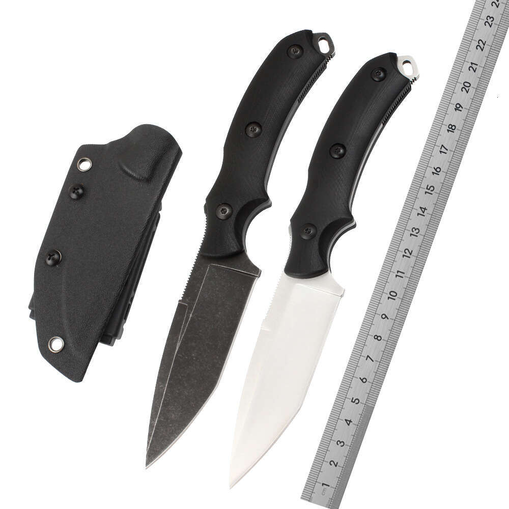 Outdoor straight self-protection camping knife, portable fruit knife