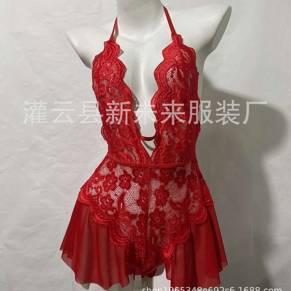 Patent Leather Sexy Lingerie New Women S Large Size Underwear Transparent Lace Sexy Temptation Passionate Open Crotch No Detachment KQ