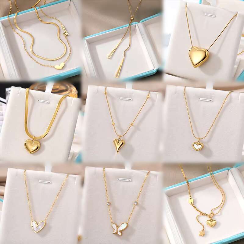 Stainless steel necklace for women, exquisite and simple fashion pendant necklace, gold-plated chain jewelry