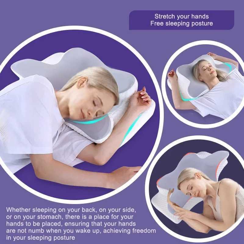 2 in 1 Memory Foam Cervical Pillow Ergonomic Contour Orthopedic Pillow for Neck Pain Contoured Support PillowsNeck PillowW250512