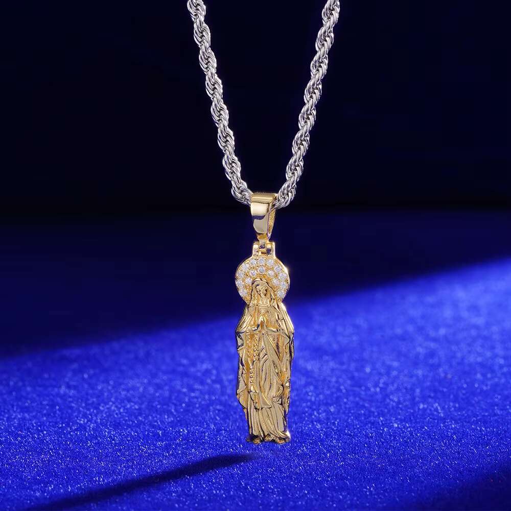 Fashion High Quality Jewelry Iced Out Cubic Zircon Diamond Gold Plated Brass Jesus Pendant for Party Gift