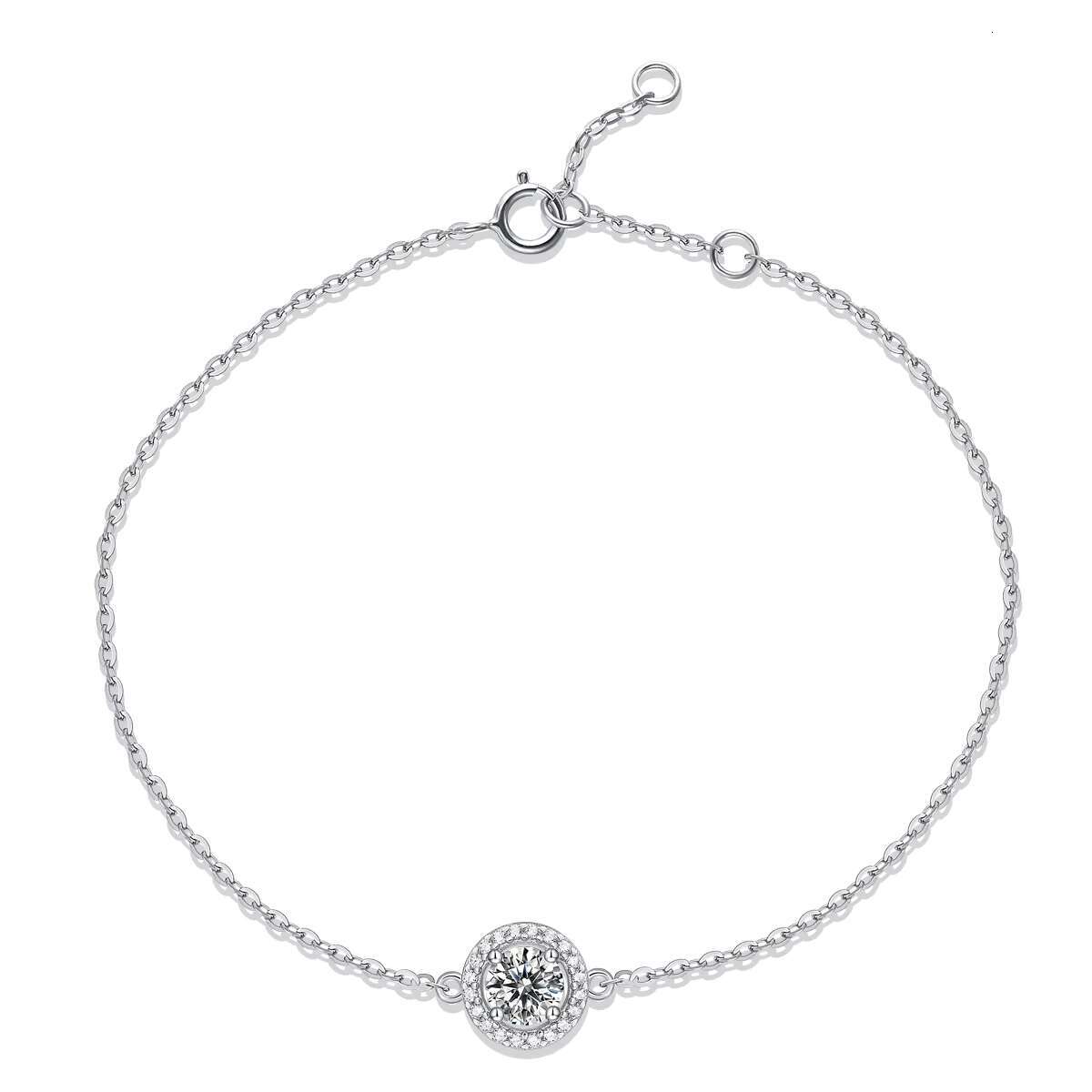 0.5 Ct High Quality Silver 925 Sterling Adjustable Bracelet Fine Jewelry Moissanite Women Bracelet Gifts 18k Gold Plated
