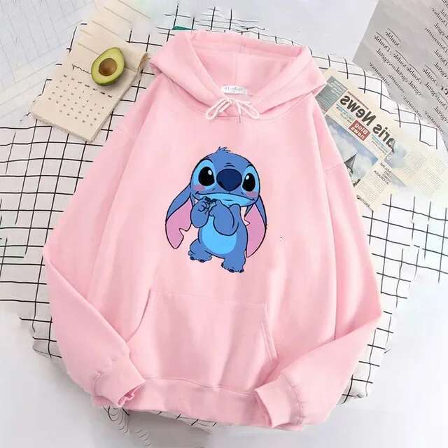 Pattern Loose Male Sweatshirts Pocket Cartoon Cute Print Clothing Cozy Daily Men Hoodies Autumn Winter Popular Designer