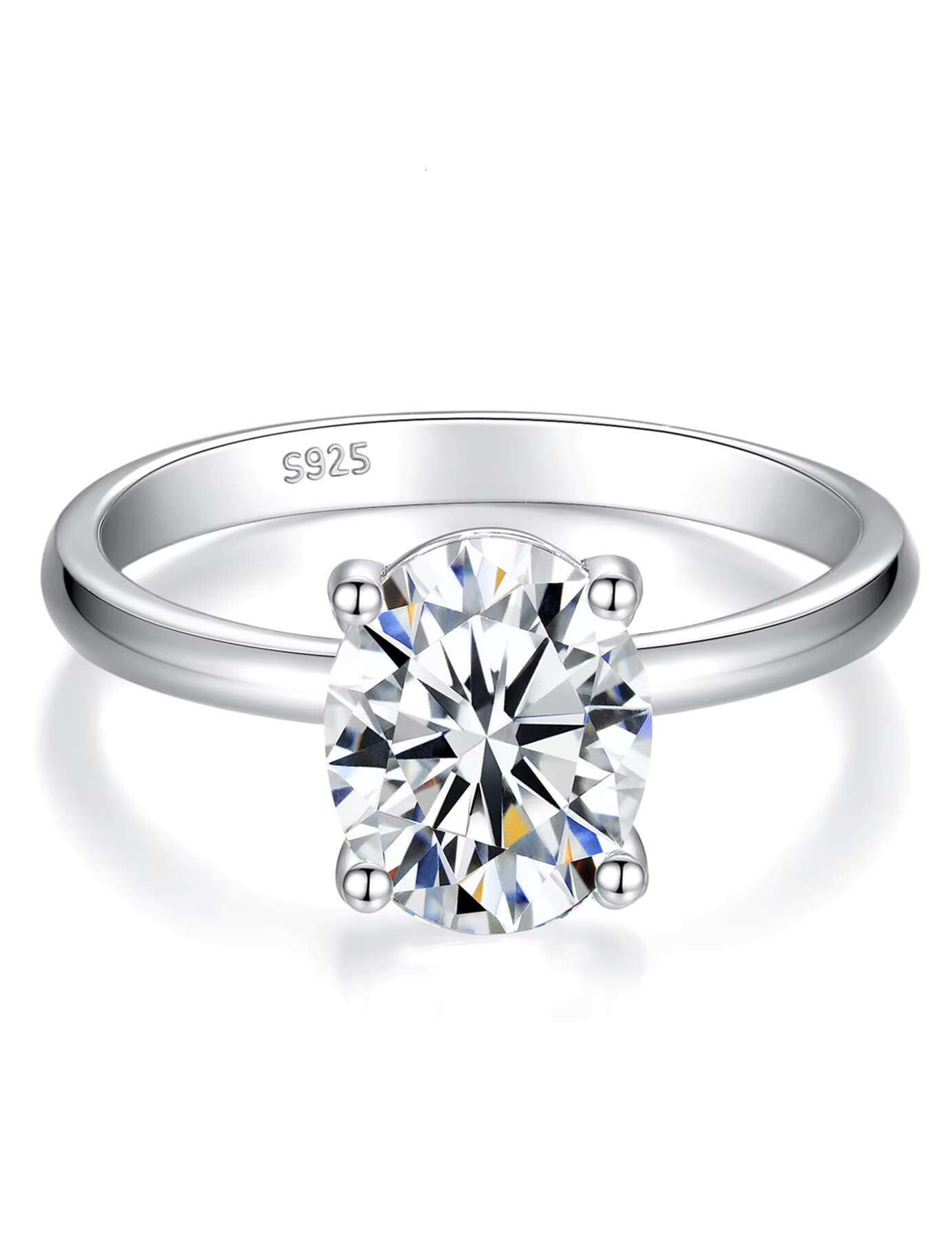 18K Gold Plated High Quality Fashion Jewelry 2CT Engagement Wedding Moissanite Ring Elegant Wedding Ring Set