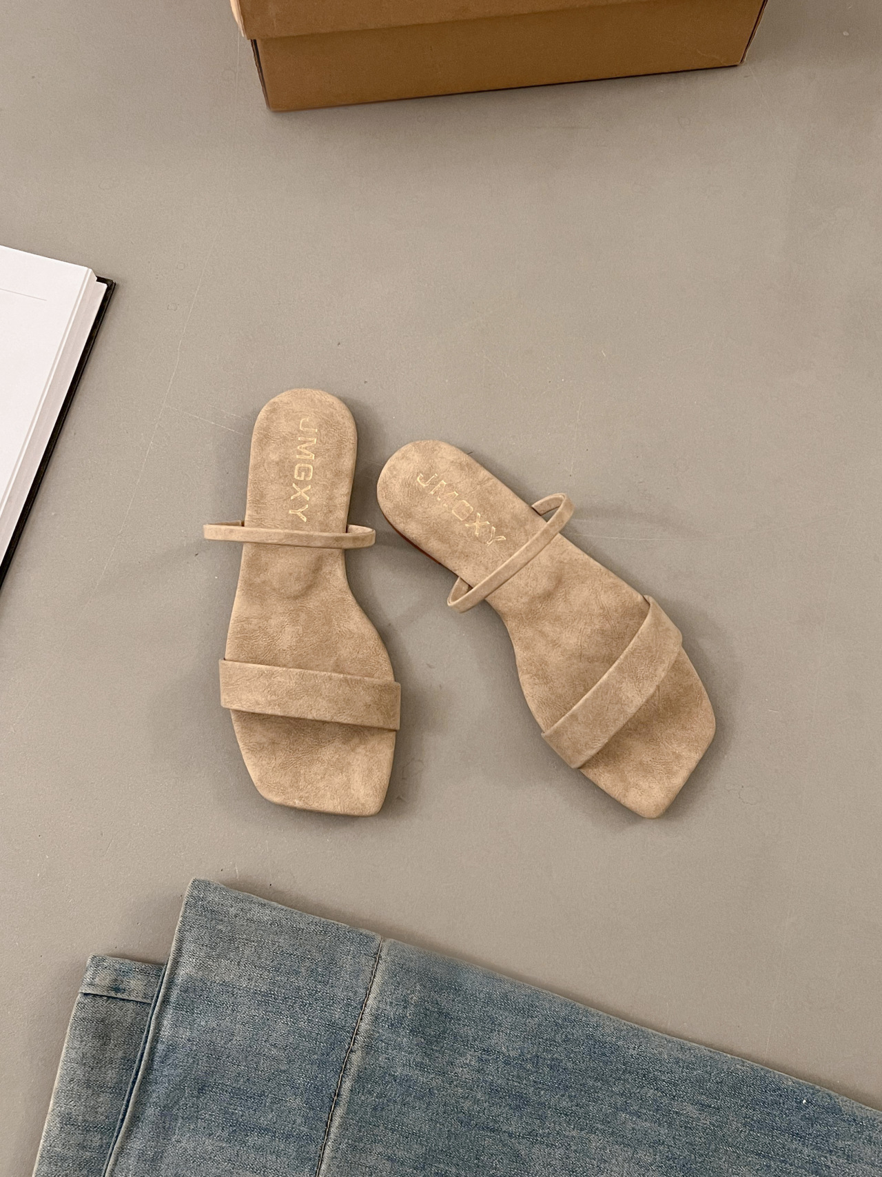 2025 Hot New free shipping deisgner sandals for womens flat sandals khaki brown New womens summer square toe fish mouth slippers