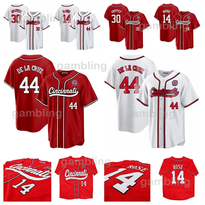 Ship from USA Custom Elly 44 De La Cruz Joey 19Votto Jersey Ken 30Griffey Jonathan 6India Hunter 21Greene Johnny 5Bench 14Rose Baseball jerseys