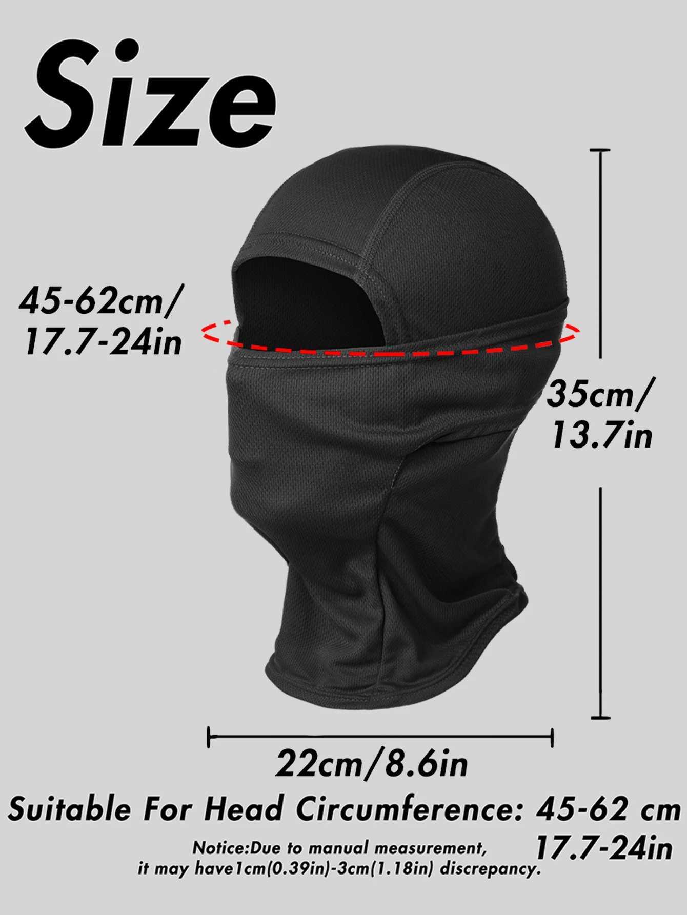 Motorcycle Balaclava Black Mesh Breathable Face Mask Headwear for Training of Cycling SkiingW250512