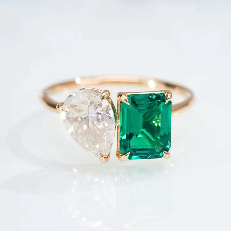 Goldjewelry Factory Wholesale Radiant Cut Good Fire Quality Yellow Moissanite Diamond Stone Rings Women Engagement for Womens