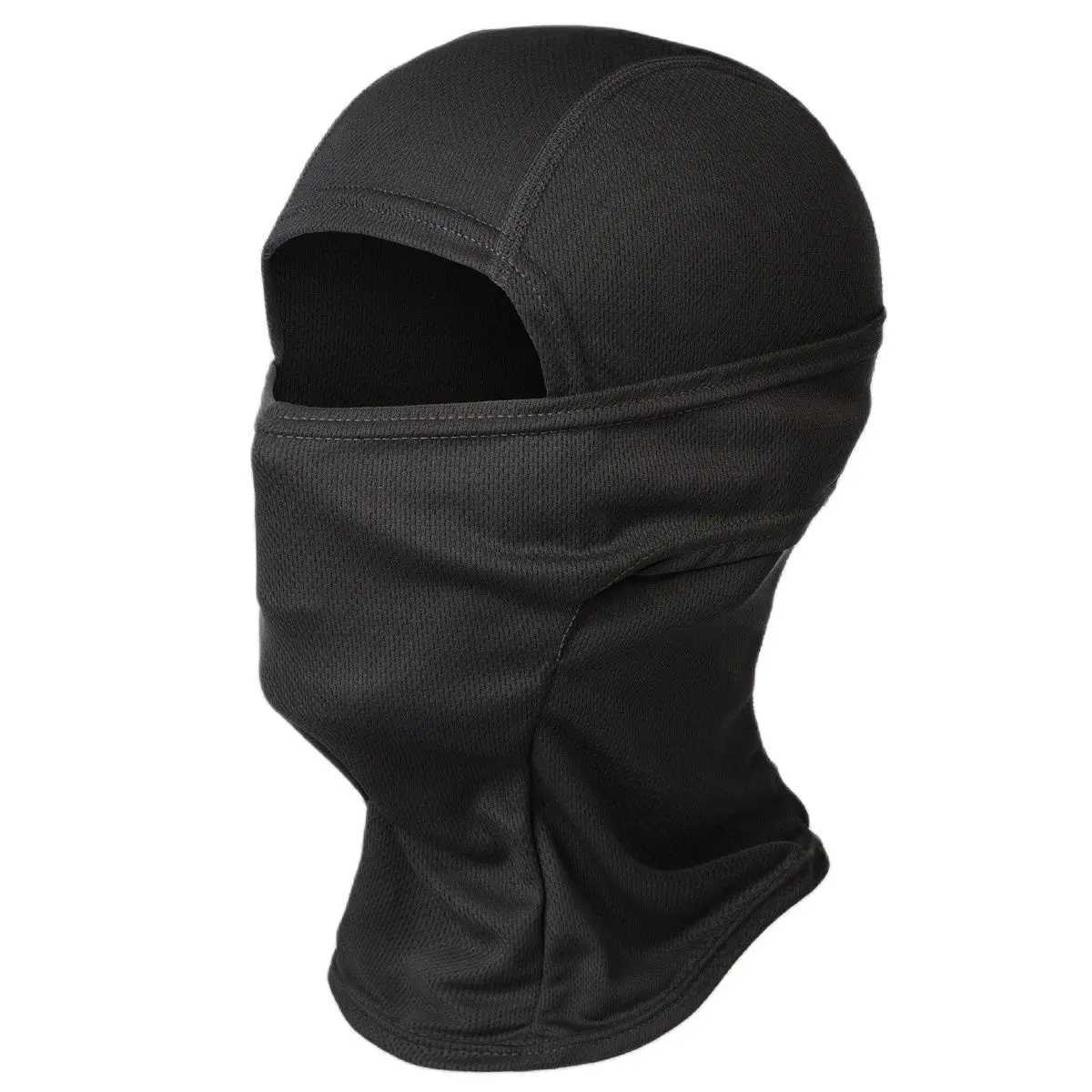 Motorcycle Balaclava Black Mesh Breathable Face Mask Headwear for Training of Cycling SkiingW250512