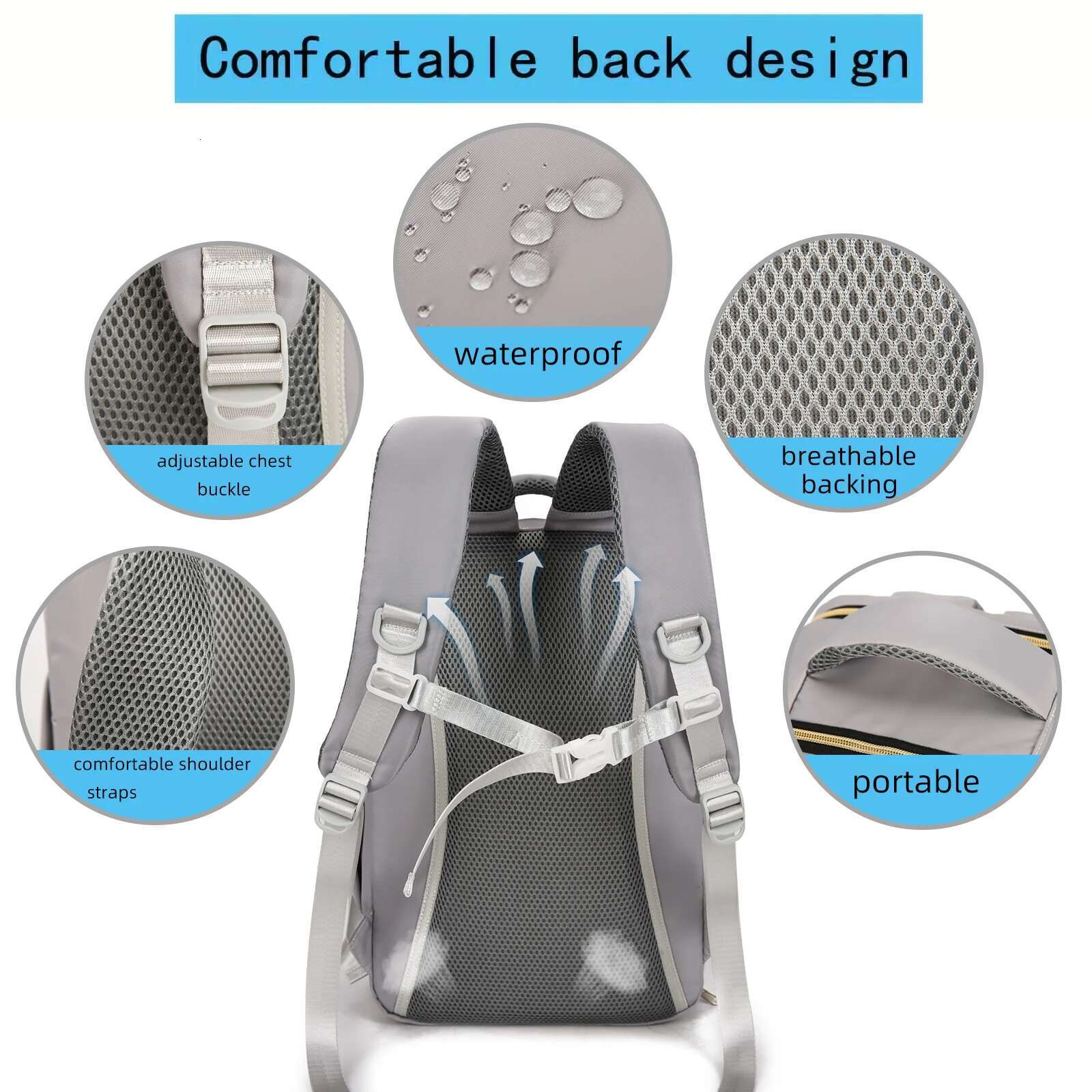 Multifunctional Travel Backpack Airline-approved Laptop Schoolbag Outdoor Sports Daypack With Shoes Compartment