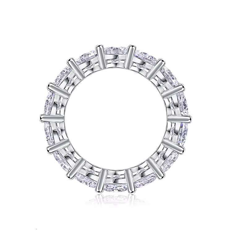 SGARIT Moissanite Jewelry Big Stone Full Diamond Eternity Ring S925 Silver Gold Plated 6.5CT 5mm Moissanite Wedding Band Ring