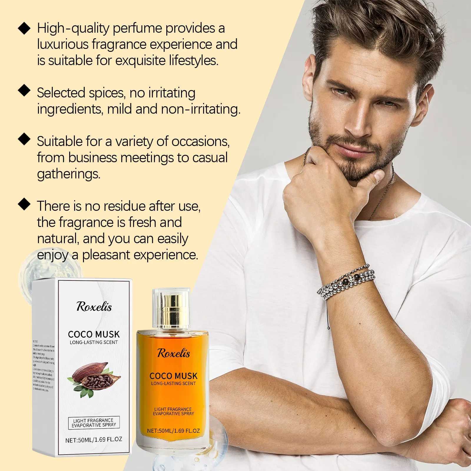 Roxelis 50ml Coco Musk Perfume Charming Cologne Lasting Pheromone Fragrance Freshing Dating Atmosphere Flirting Attract PerfumeXJ250512