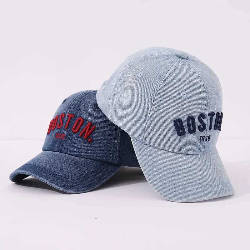 Vintage Denim Children Baseball Cap Letter Embroidery Boys Girls Jeans Duck Tongue Caps Adjustable Outdoor Kids Snapback Sun Hat R250512