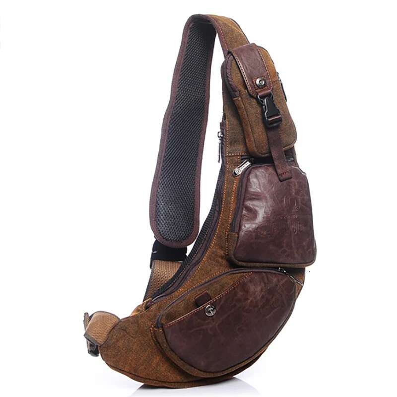 Men Cross Body Backpack Sling Chest Sport Military Tactical Half Moon Rider Travel Climb Canvas Male Messenger Shoulder Bag