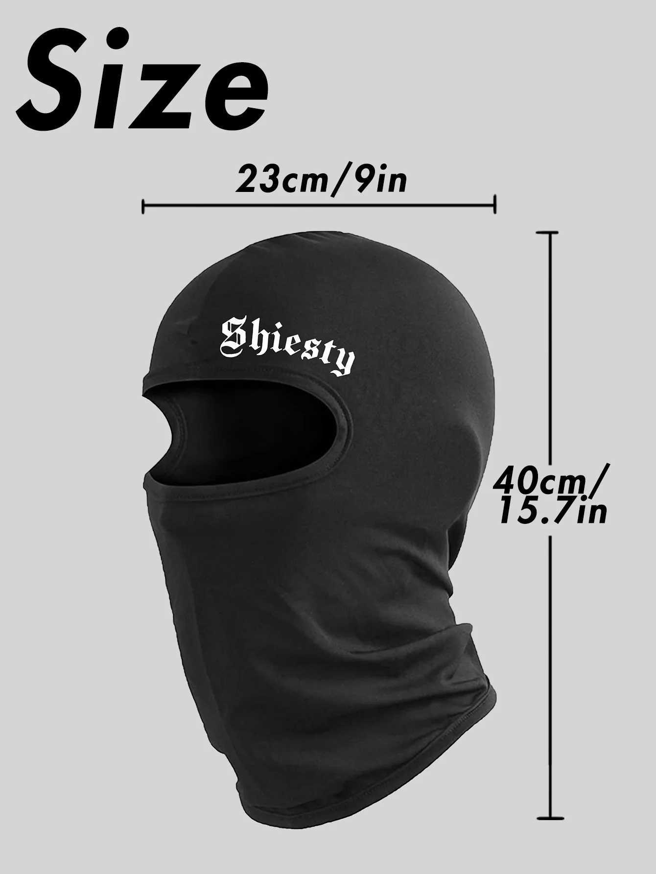 Black Breathable Balaclava Red Letter Print Motorcycle Face Mask HeadwearW250512