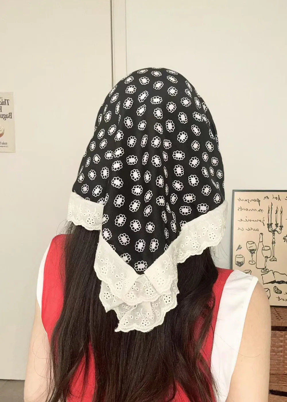 grid style plaid strap headscarf hats for women sunmmer seadise beach vacation sun protection fashion versatile hat 250512