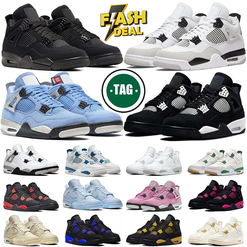 Designer Sneakers Men Women 4 Basketball shoes 4s Casual Panda Military Black Cat White Oreo Red Pink Thunder Outdoor Sports Trainers Sneaker