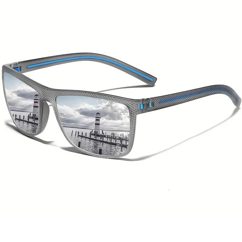 Square Polarized Sunglasses for Men and Women Lightweight Frame Sun Glasses with UV Protection 250512