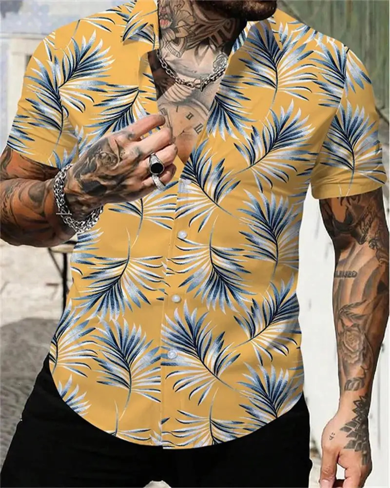 2025 Color Block 3D Printed Mens Shirts Button-down Lapel Short Sleeve Shirt Large Size 5XL High quality Hawaiian Beach Tops 250509