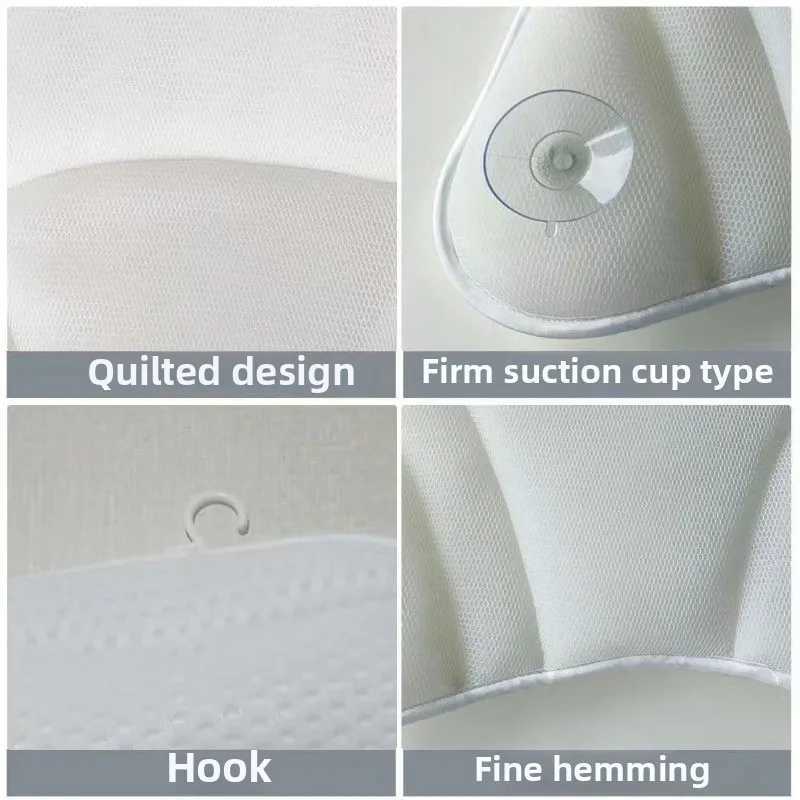 Bathtub Pillow for Tub Bath Pillow for Neck Back Support with Strong Suction Cups Soft Spa Bath PillowW250512
