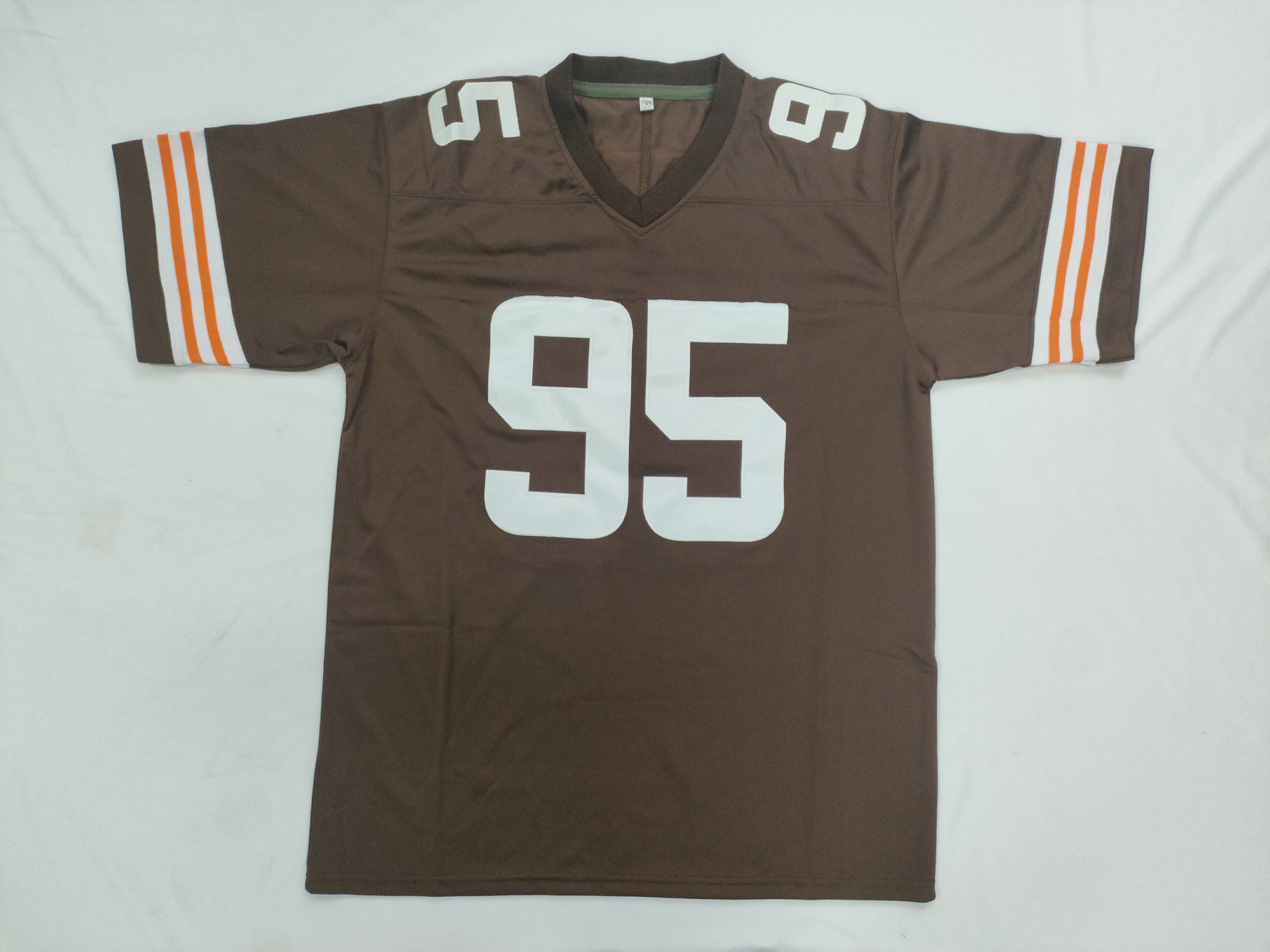 Personalized 2025 Football Jersey Shedeur Sanders Myles Garrett Joe Flacco Jim Brown Nick Chubb Jerome Ford Jerry Jeudy Grant Delpit Denzel Ward Embro