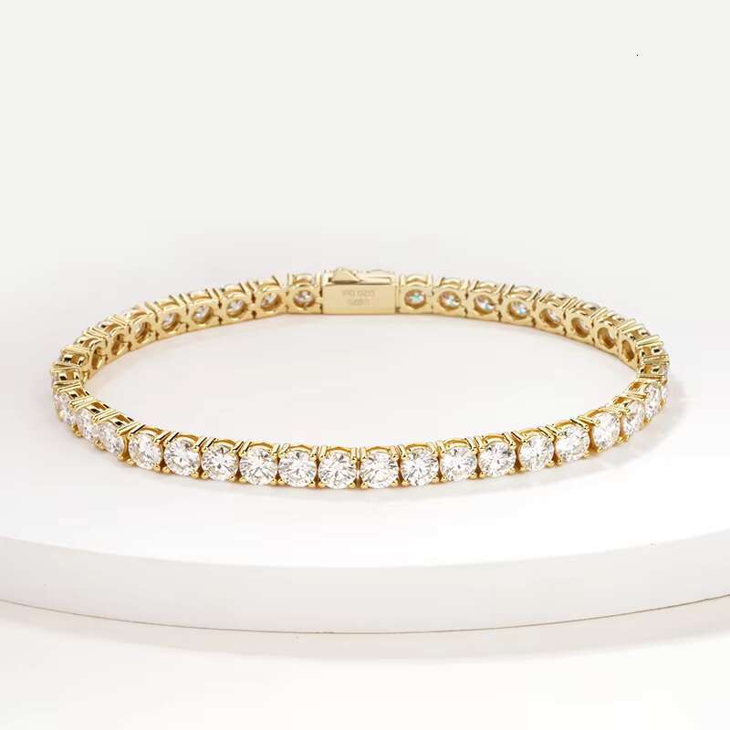 5mm 0.5ct Moissanite Stone Fine Jewelry Bracelet Luxury Women Beautiful Tennis Bracelet Chain