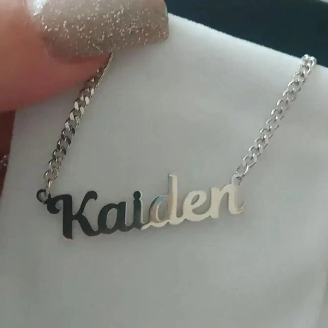 Personalised Gold Name Necklace with Curb Chain Custom Gothic Name Necklace Birthday Gift for her Christmas Gift for Her 250512