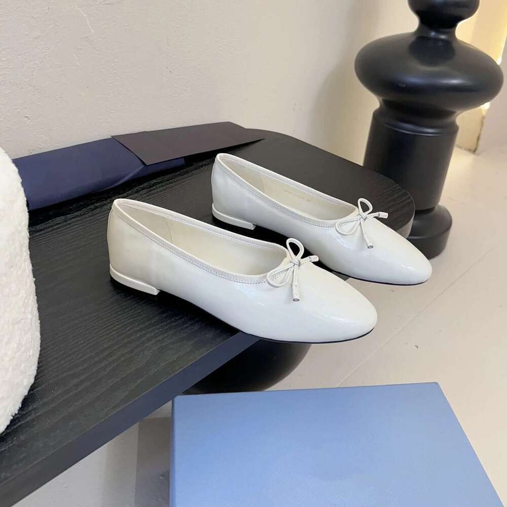 New Women Genuine Leather Ballet Flats Butterfly Knot Low Heels Solid Colors Round-Toes Designer Shoes Zapatillas De Mujer