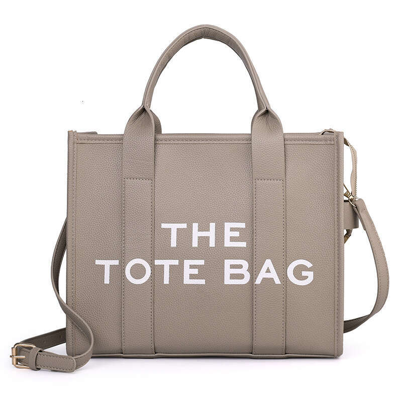 Women's New Solid Color PU Letter Tote Bag Simple and Casual Large Capacity Handbag designer bag