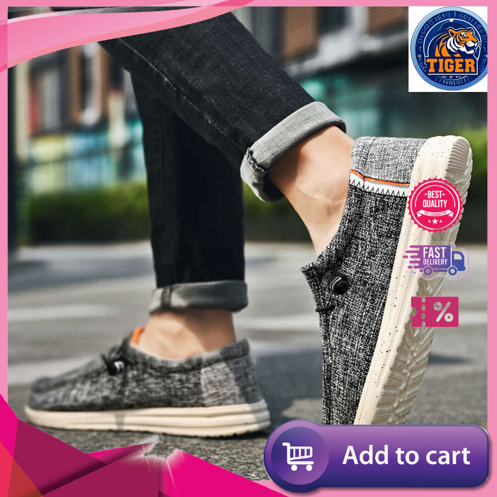 Ddmytiger Canvas Men Casual Mens Loafers Breathable Slip On Flats Male Vulcanized Driving Shoes Plus Size Walking Shoe Outdoor Shoes