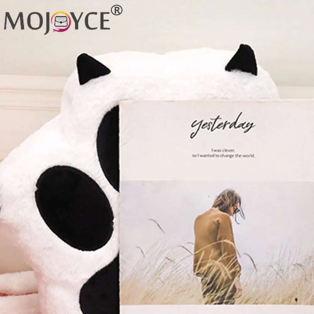 Cute Cat Paw Plush With Adjustable Straps Soft Furry Purse JK Bag Cartoon Backpack For Women Girls