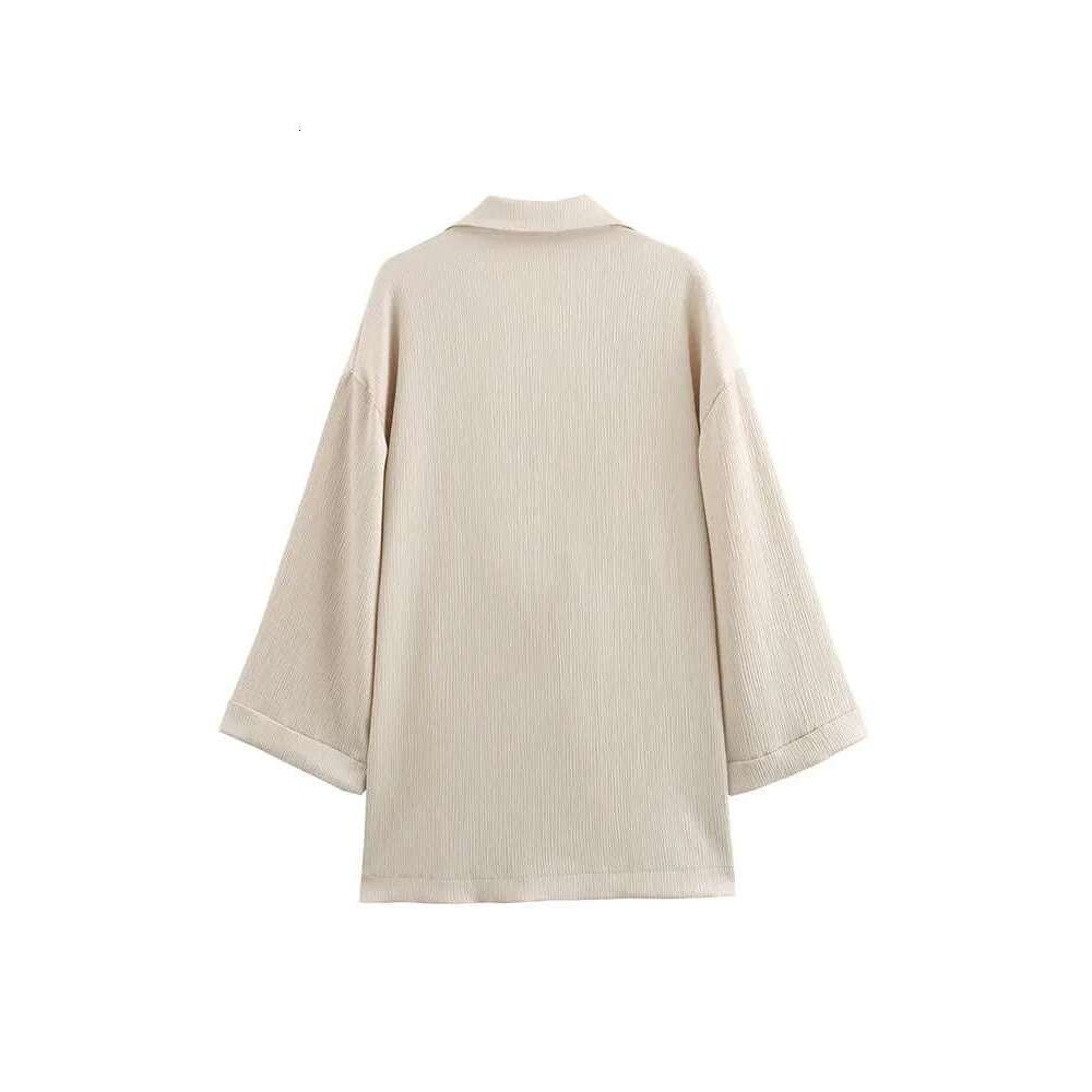 2024 Autumn Women Casual Coat Pants Set Long Sleeve Double Breasted Blazer + Wide Leg Trousers Lady Office Outfit
