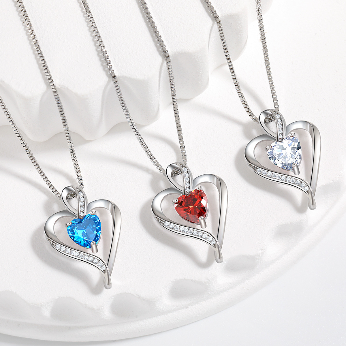 Heart-Shaped Pendant Necklace with Zodiac Stones - Perfect Gift for Mother's Day, Eternal Love & Affection