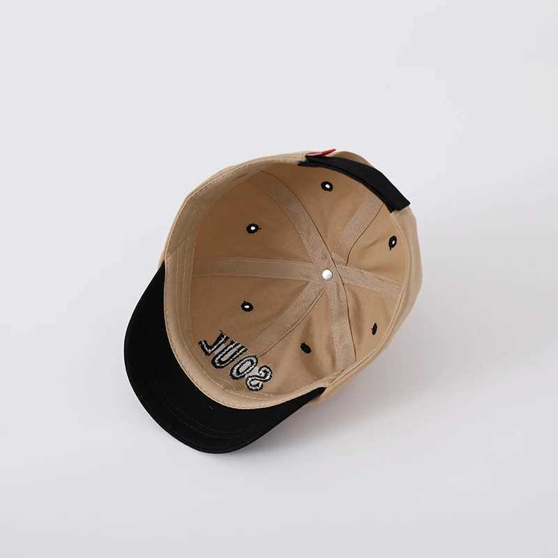 Embroidery Letter Children Duck Tongue Hat Short Brim Kids Baseball Hats 1-3Y Baby Sun Visors Fashion Color Block Duckbill Cap R250512