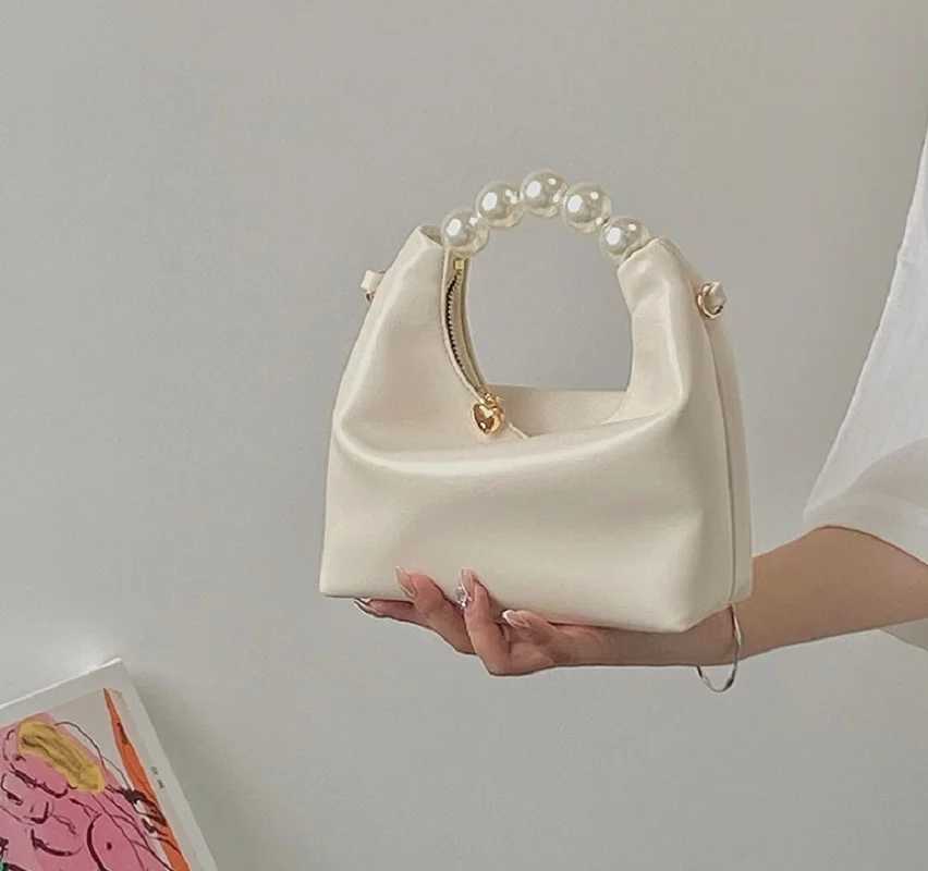 Pearl Handle Women Small Clutch Handbags Fashion Chain Female Shoulder Messenger Bag Solid Color Ladies Hobos Tote Purse BagW250512