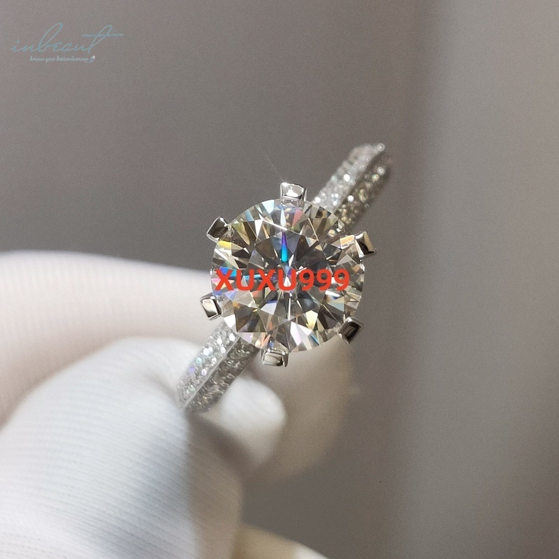 Silver 925 Original Brilliant Cut 1-3 Ct Diamond Test Past D Color Moissanite Half of Country Ring for Women Fine Jewelry