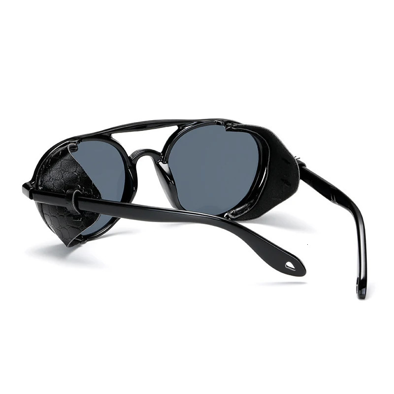 OEC CPO Men Steampunk Sunglasses For Leather Punk Round Women Vintage Shades High Quality UV400 O74 250512