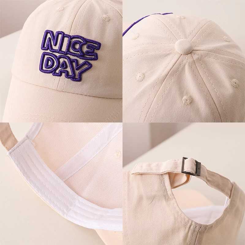 Fashion Letter Children Baseball Hat Solid Color Baby Peaked Cap Cotton Casual Kids Duck Tongue Cap 3-6Year Boy Girl Sun Visors R250512