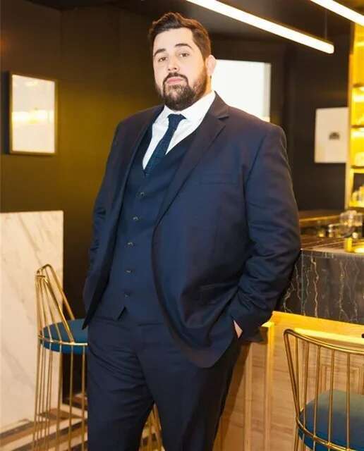 3 Pieces Extra Large Size Navy Blue Suits For Men Wedding Groom Tuxedos Prom Sets Business Male Blazer Tres De Hombre