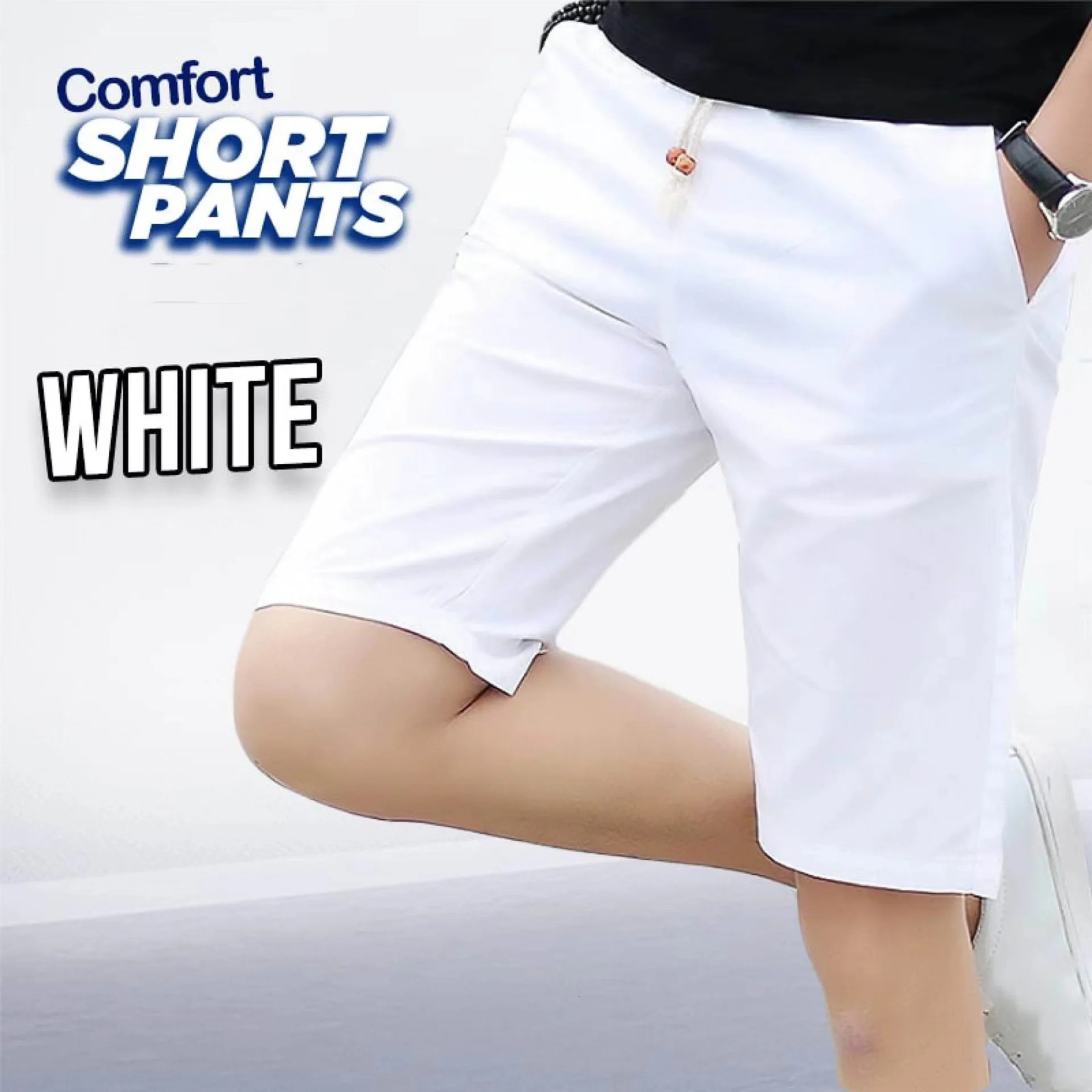 summer mens plus size sports shorts pure cotton casual pants mid length shorts beach pants comfortable cropped pants 250509