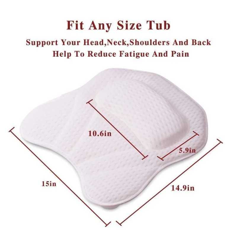 Bathtub Pillow for Tub Bath Pillow for Neck Back Support with Strong Suction Cups Soft Spa Bath PillowW250512