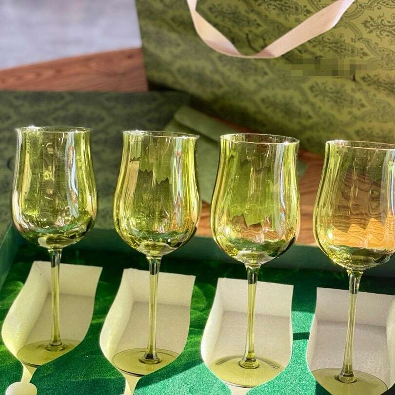G Family's Flower Blossoming Green Ripple Red Wine Glass High Footed Four Piece Set Cup Home Gift 12315 - view 5