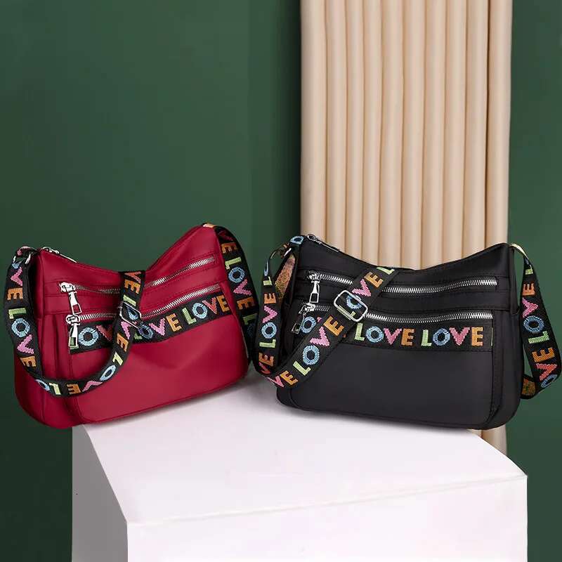 Women Waterproof Oxford Cloth Multi Pocket Messenger Handbag Canvas Shoulder Bag Multifunctional Crossbody Bags