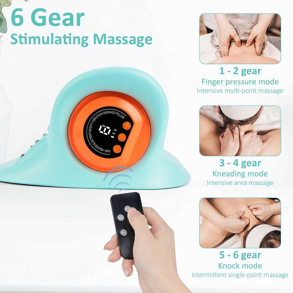 Electric Neck Cervical Massager Head Pillow Neck Traction Vibration Kneading Massage Pillow Ergonomic Neck Support StretcherW250512
