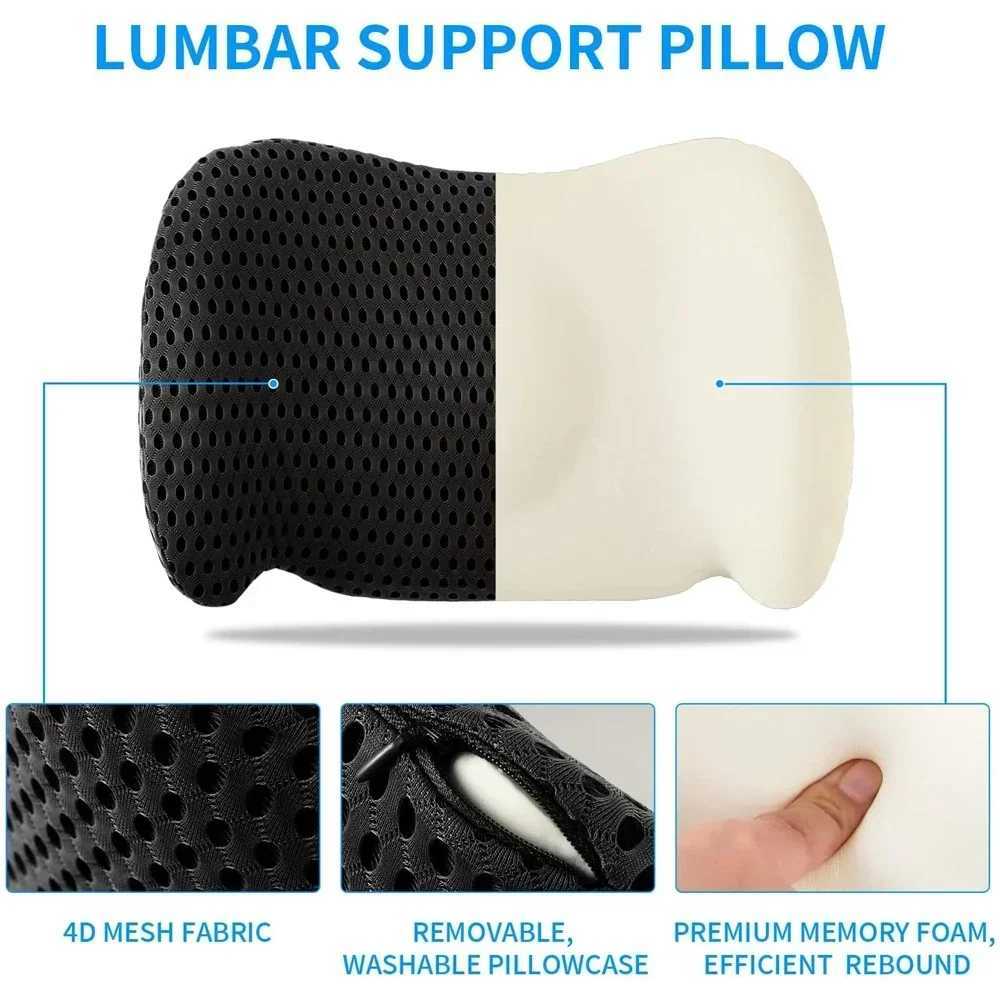 Memory Foam Lumbar Support Pillow for Lower Back Pain Relief for Car Seats Office Chairs Gaming ConsolesSofasReclinersBedsW250512