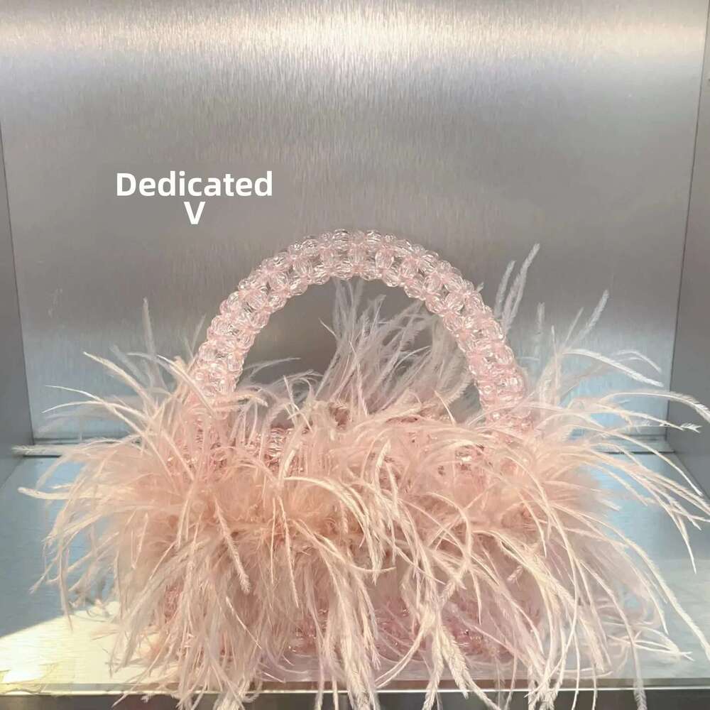 Bird Feather Beaded Candy Color Mini Square Hard Crossbody Bags Tote Bag New In Handbag Fashionable